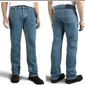 HARLEY-DAVIDSON SZ 36X32 Men's Straight-leg Medium wash 100% Cotton Biker Jeans